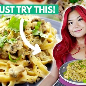 Easy Vegan Truffle Pasta Recipe! Creamy Mushroom Pasta Recipe