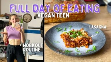 WHAT I (really) EAT IN A DAY 🌱😋 + my workout routine
