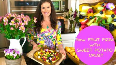 Raw Vegan Fruit Pizza with Sweet Potato Crust | Recipe and Instructions
