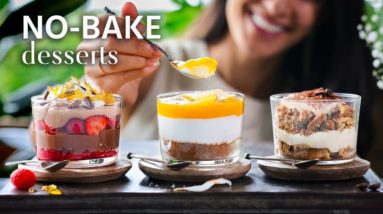 Easy NO-BAKE dessert cups » eggless, dairy-free, vegan 🤩