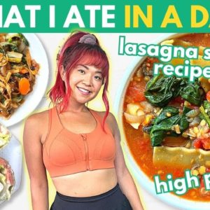 What I Ate in a Day (HIGH PROTEIN VEGAN) + Athletic Wear Try On