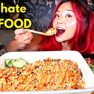 SUSHI BAKE MUKBANG (vegan) + RANT About RAW "VEGAN" DIETS