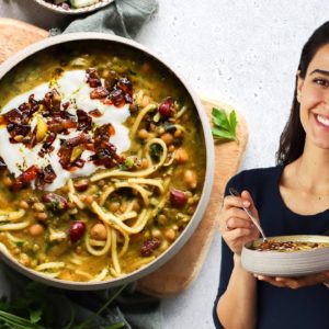 High protein anti-inflammatory noodle soup (aush reshteh) 👩🏻‍🍳